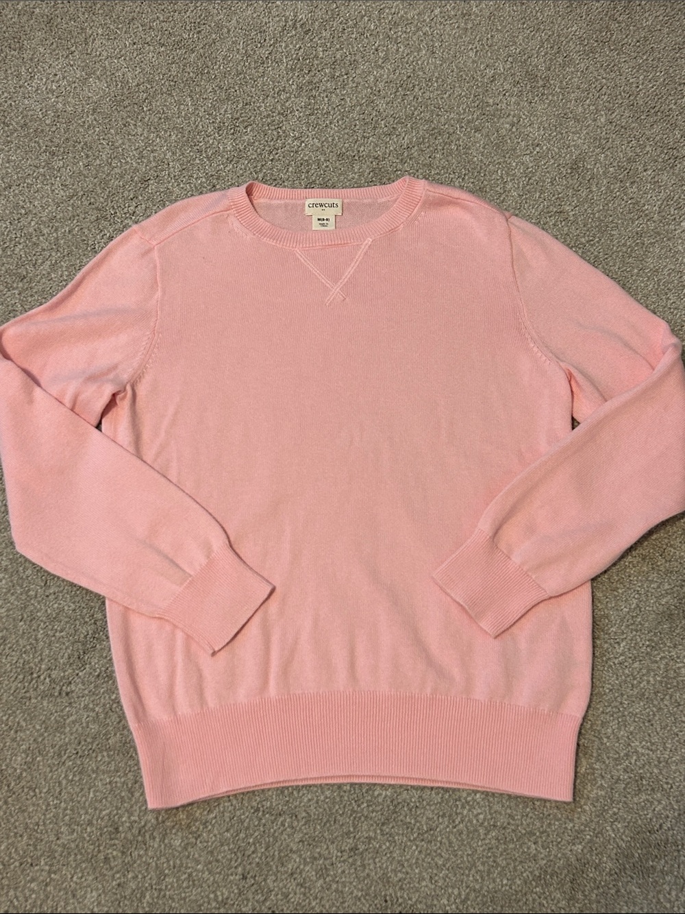 Crewcuts Girls Pink Cotton Crewneck Sweater EUC size 8-9